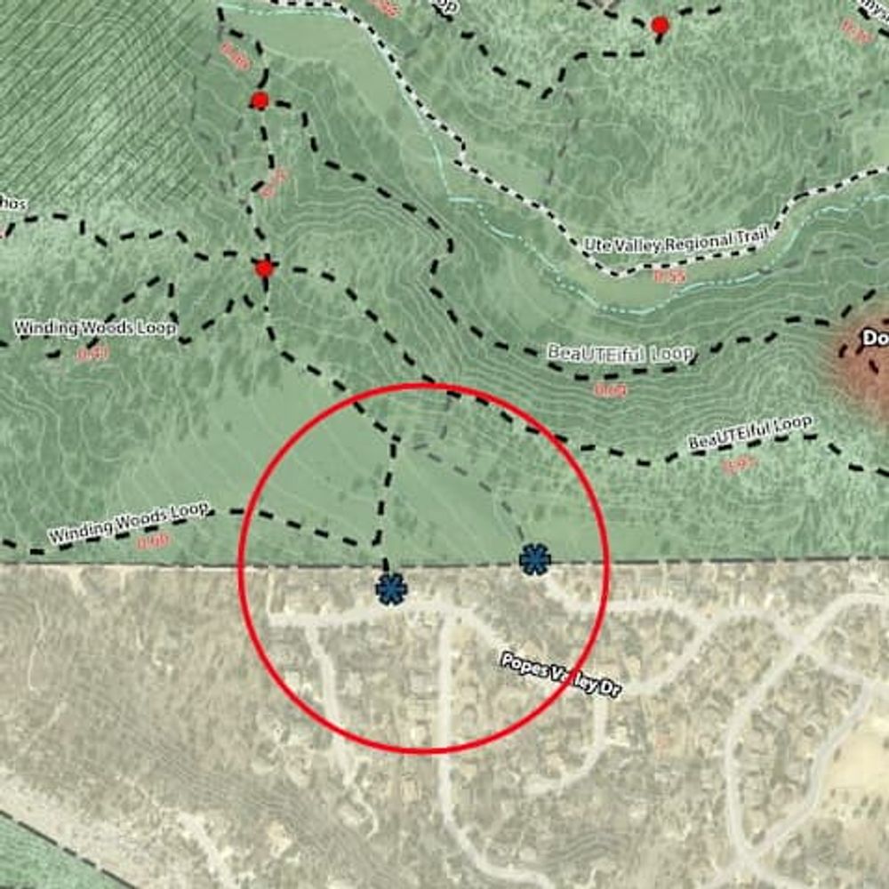 Popes Valley Trailhead map section